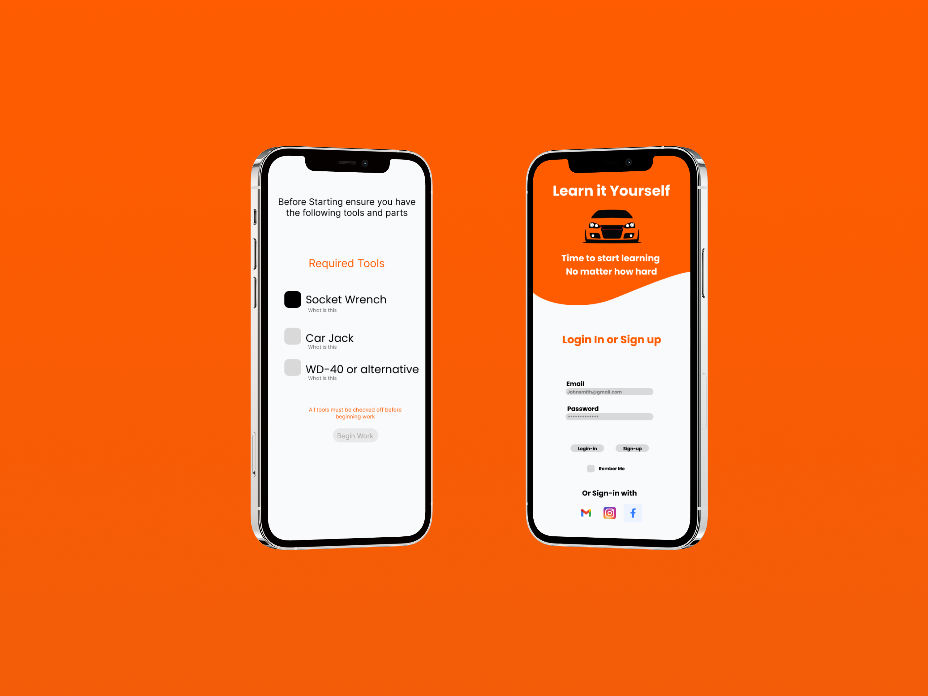 Learn it Car App Mockup project preview